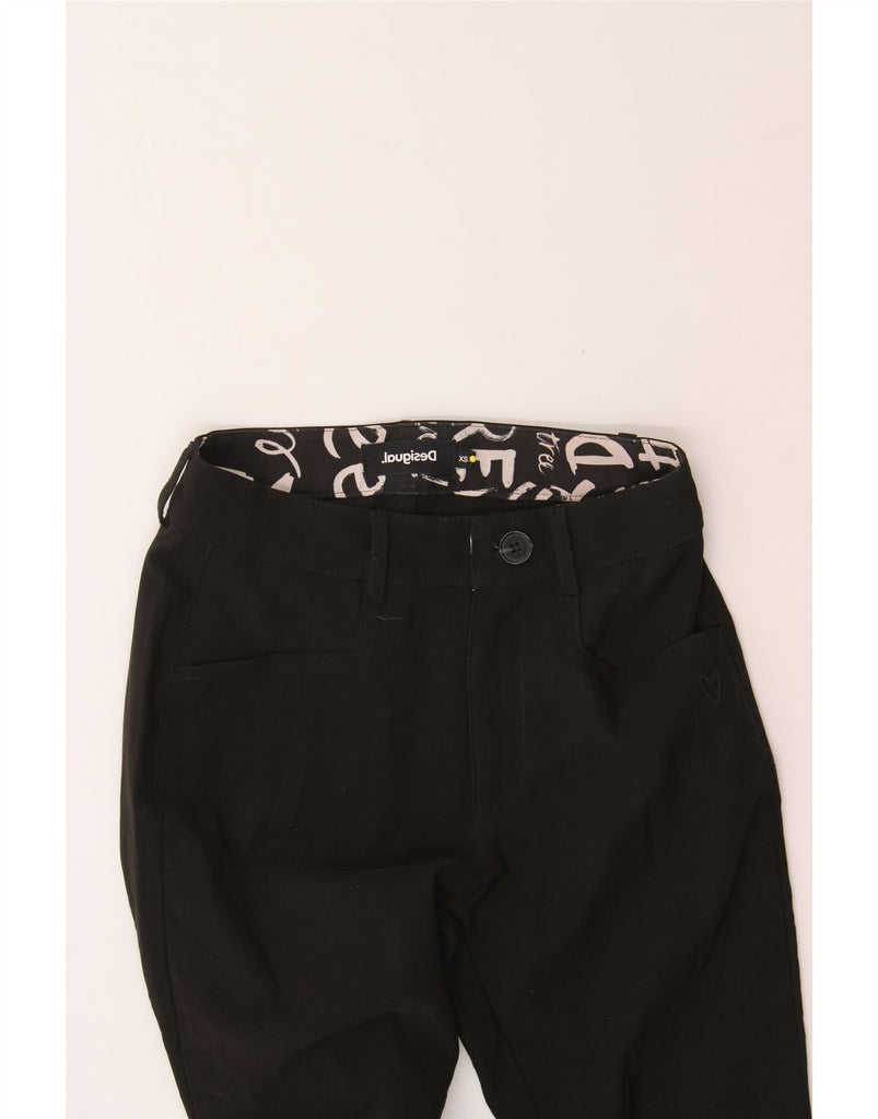 DESIGUAL Womens Slim Casual Trousers XS W24 L27 Black Vintage Desigual and Second-Hand Desigual from Messina Hembry 
