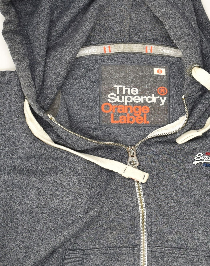 SUPERDRY Mens Zip Hoodie Sweater Small Navy Blue Flecked Cotton | Vintage Superdry | Thrift | Second-Hand Superdry | Used Clothing | Messina Hembry 