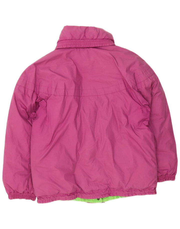 Vintage Womens Reversible Padded Jacket UK 14 Large Purple Cotton