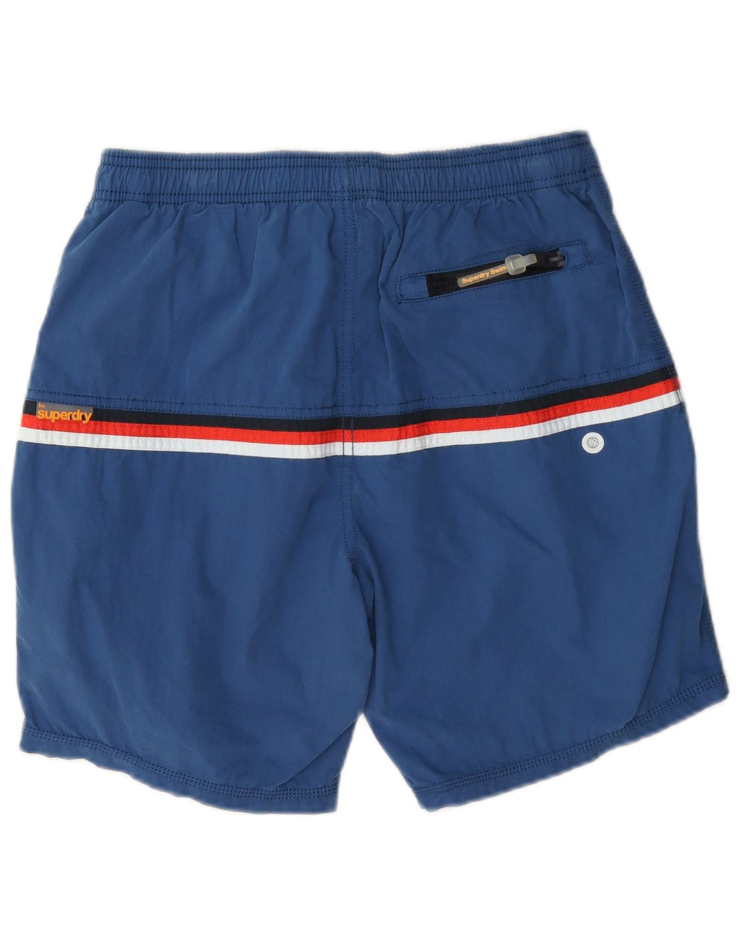 Superdry Mens Graphic Swimming Shorts Medium Navy Blue Colourblock Cotton