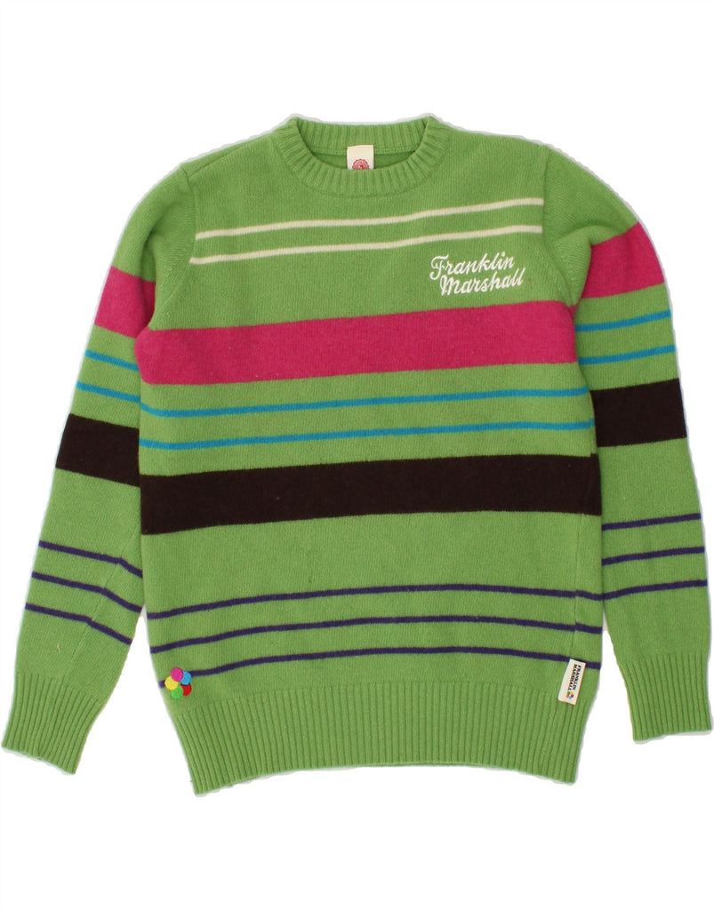 FRANKLIN MARSHALL Womens Crew Neck Jumper Sweater UK 10 Small Green Vintage Franklin Marshall and Second-Hand Franklin Marshall from Messina Hembry 
