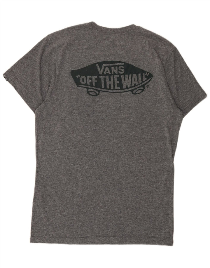Vans Mens Custom Fit Graphic T-Shirt Top Medium Grey Flecked Cotton