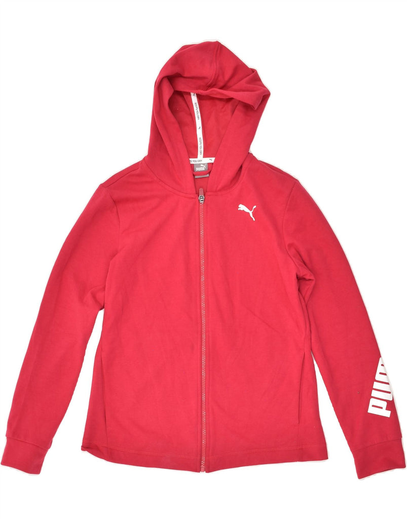 PUMA Womens Graphic Zip Hoodie Sweater UK 10 Small Red Cotton Vintage Puma and Second-Hand Puma from Messina Hembry 