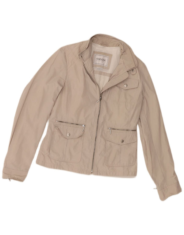 Geox Womens Respira Utility Jacket UK 10 Small Beige Polyester