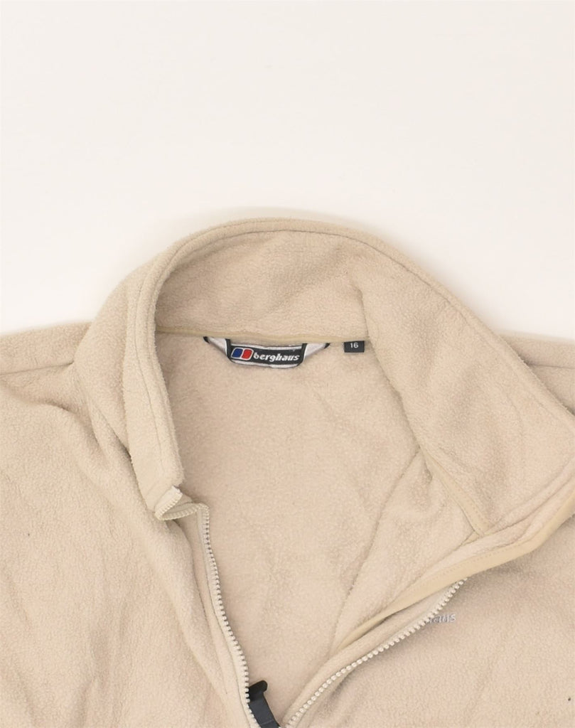 BERGHAUS Womens Fleece Jacket UK 16 Large Beige Polyester | Vintage Berghaus | Thrift | Second-Hand Berghaus | Used Clothing | Messina Hembry 