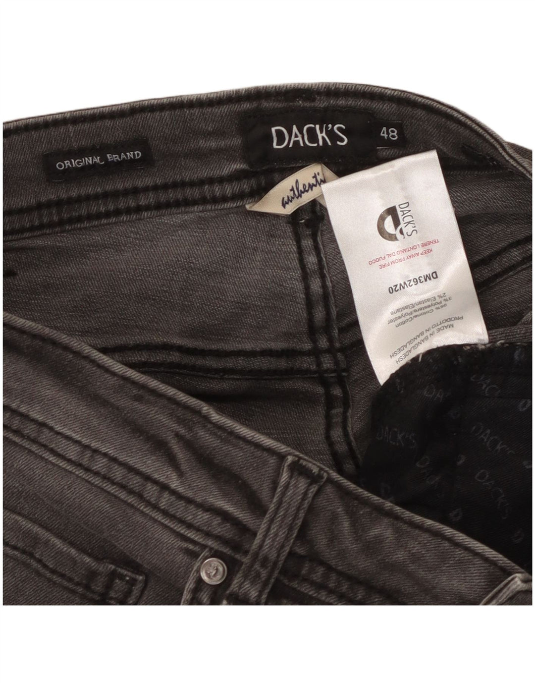 DACK'S Mens Straight Jeans IT 48 Medium W32 L31 Grey Cotton