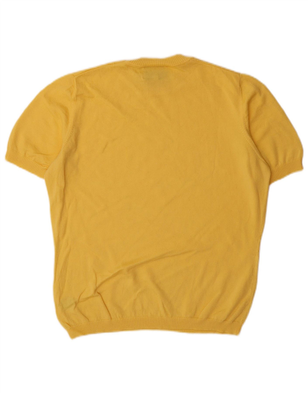 Luisa Spagnoli Womens Crew Neck Jumper Sweater UK 14 Medium Yellow