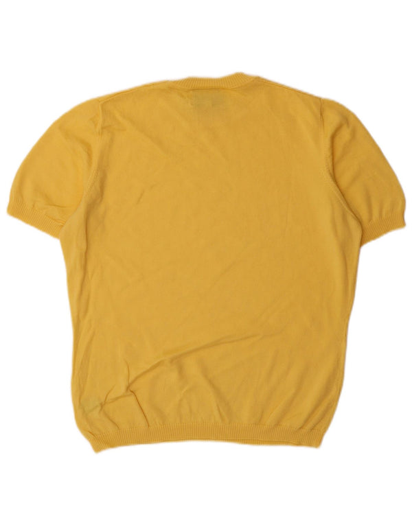 Luisa Spagnoli Womens Crew Neck Jumper Sweater UK 14 Medium Yellow