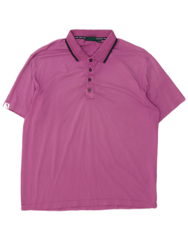 Chervo Mens Polo Shirt IT 52 Large Purple Nylon