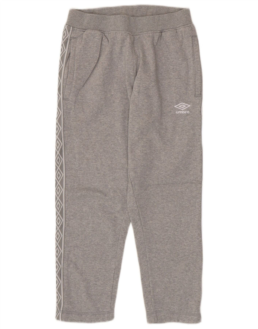 UMBRO Mens Graphic Crop Tracksuit Trousers Small  Grey Cotton