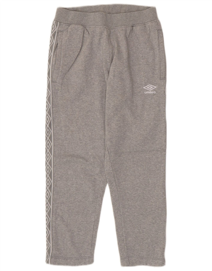 UMBRO Mens Graphic Crop Tracksuit Trousers Small  Grey Cotton