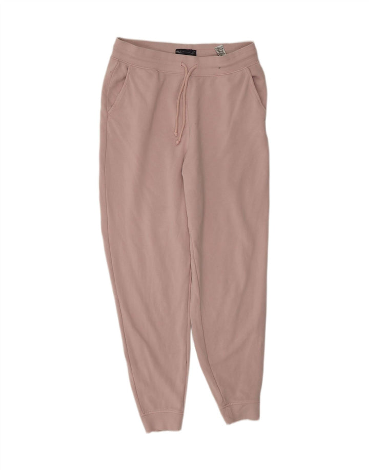 MARKS & SPENCER Womens Tracksuit Trousers Joggers UK 14 Medium Pink Cotton Vintage Marks & Spencer and Second-Hand Marks & Spencer from Messina Hembry 