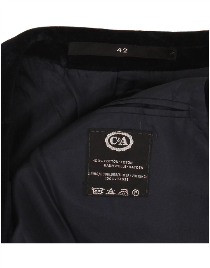 C&A Womens 2 Button Blazer Jacket IT 42 Medium Navy Blue Cotton