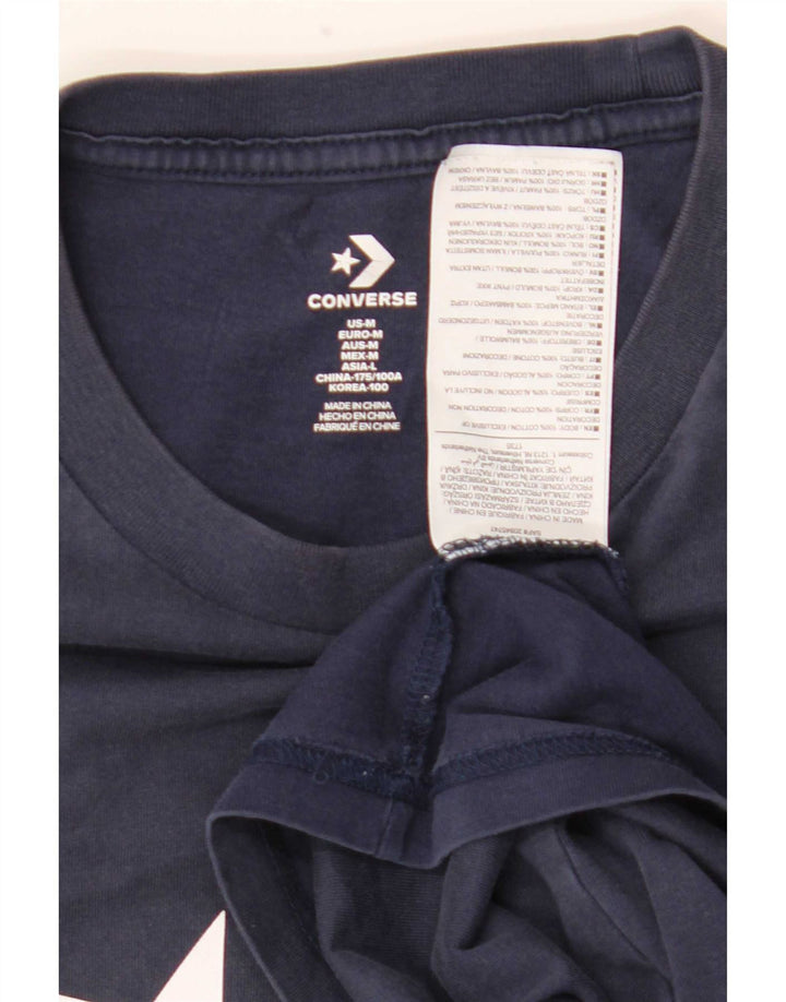 Converse Mens Graphic T-Shirt Top Medium Navy Blue Cotton