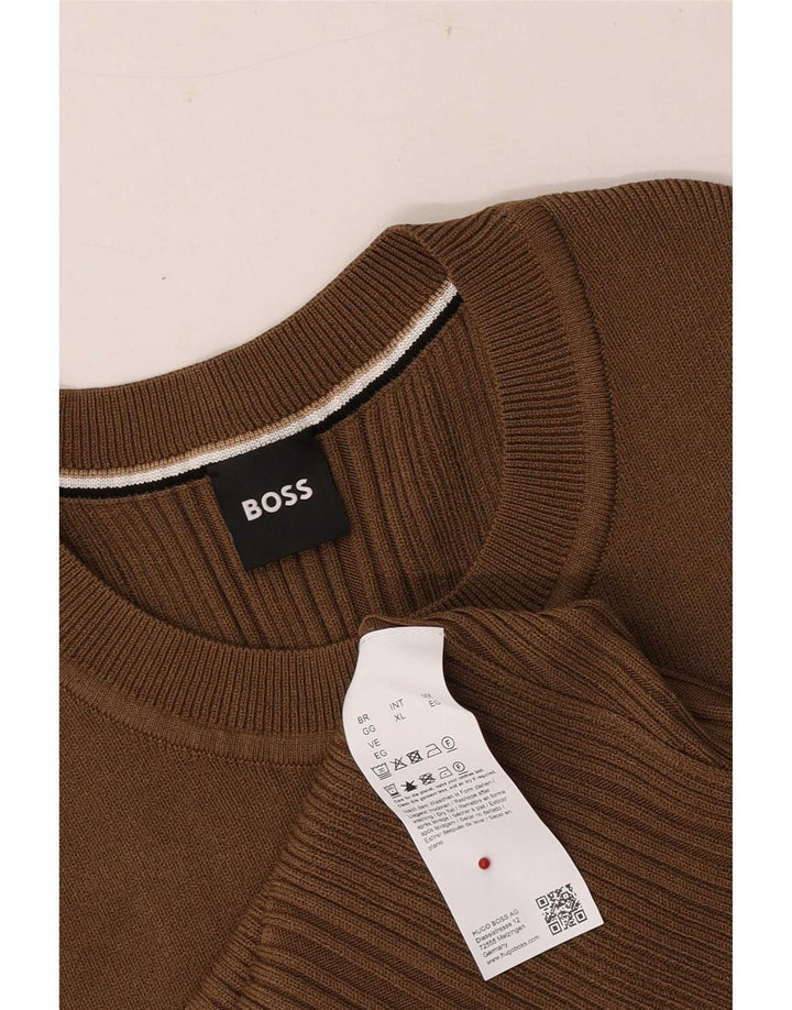 Hugo Boss Womens Vest Top UK 18 XL Brown Viscose