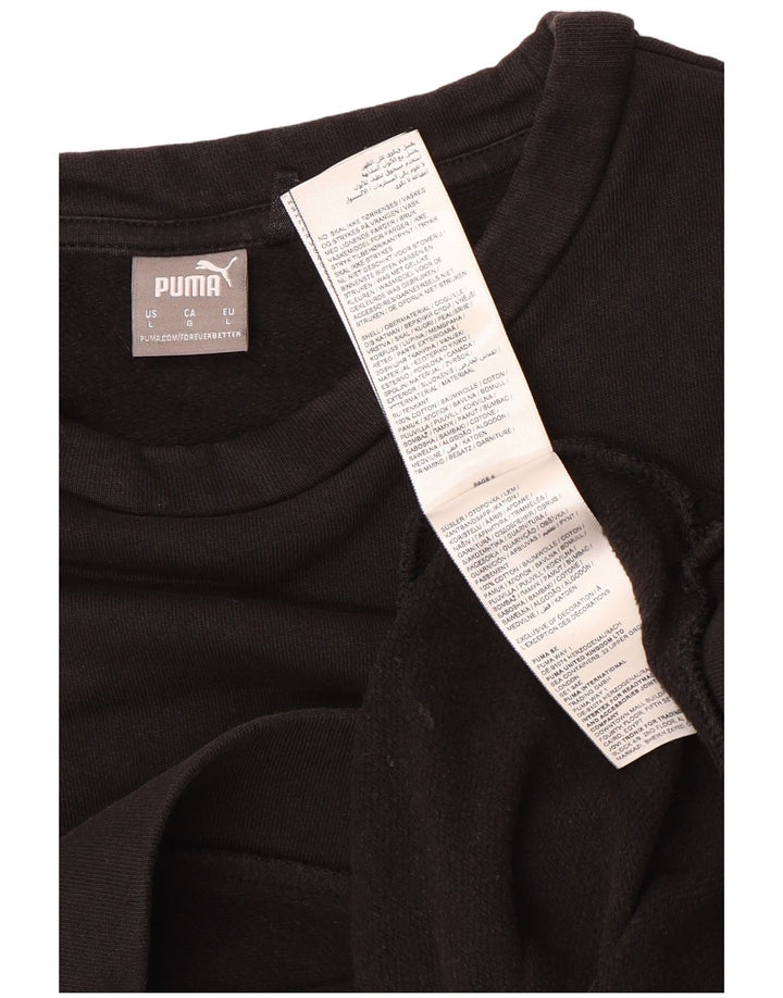 Puma Womens Sweatshirt Jumper UK 16 Large Black Cotton