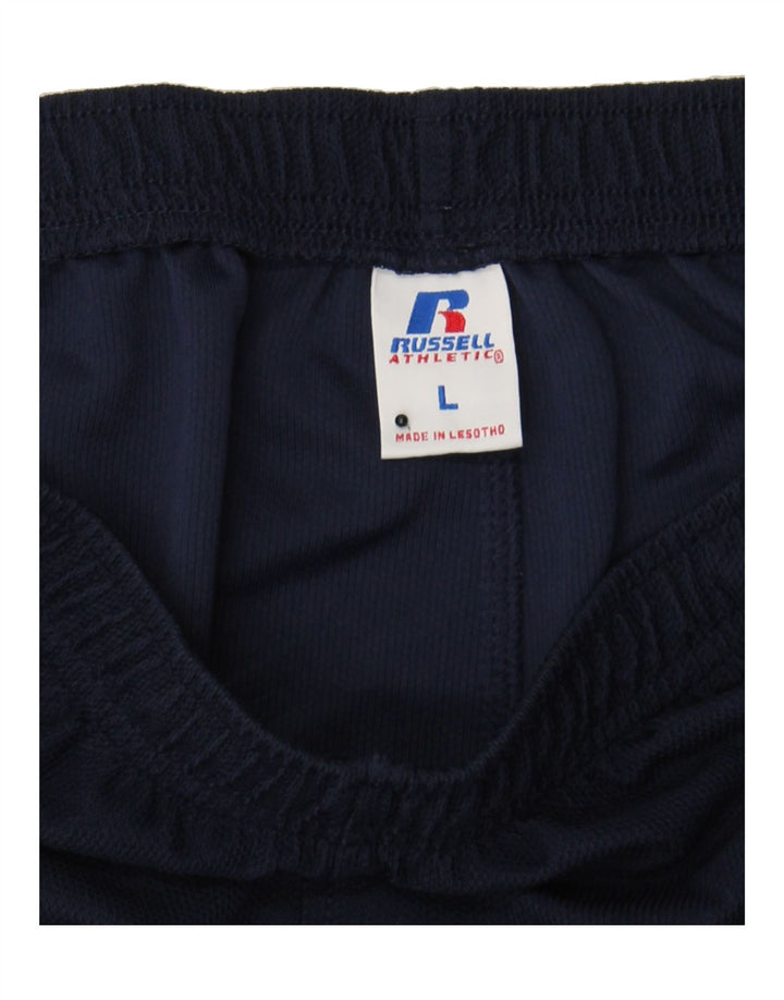 RUSSELL ATHLETIC Mens Tracksuit Trousers Large  Navy Blue Polyester Vintage Russell Athletic and Second-Hand Russell Athletic from Messina Hembry 