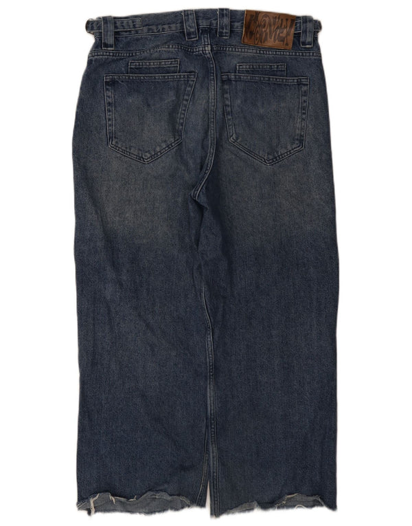 Vintage Womens Graphic Loose Jeans Large W34 L26 Blue Cotton