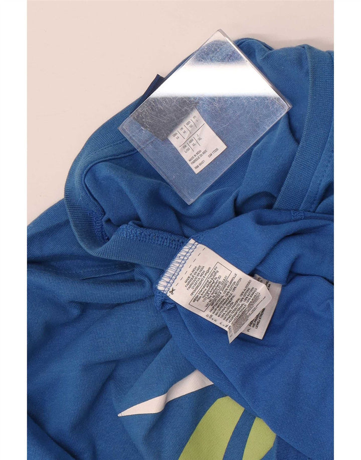 Reebok Mens Graphic T-Shirt Top Medium Blue Cotton