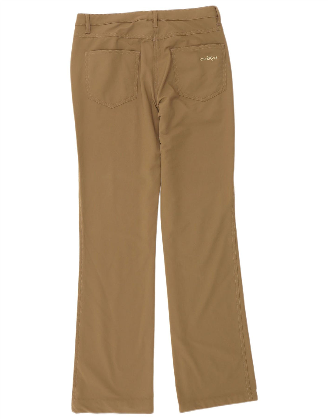 Chervo Womens Bootcut Casual Trousers IT 42 Medium W28 L32 Beige Polyester
