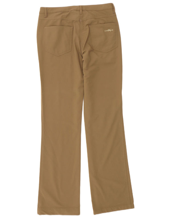 Chervo Womens Bootcut Casual Trousers IT 42 Medium W28 L32 Beige Polyester