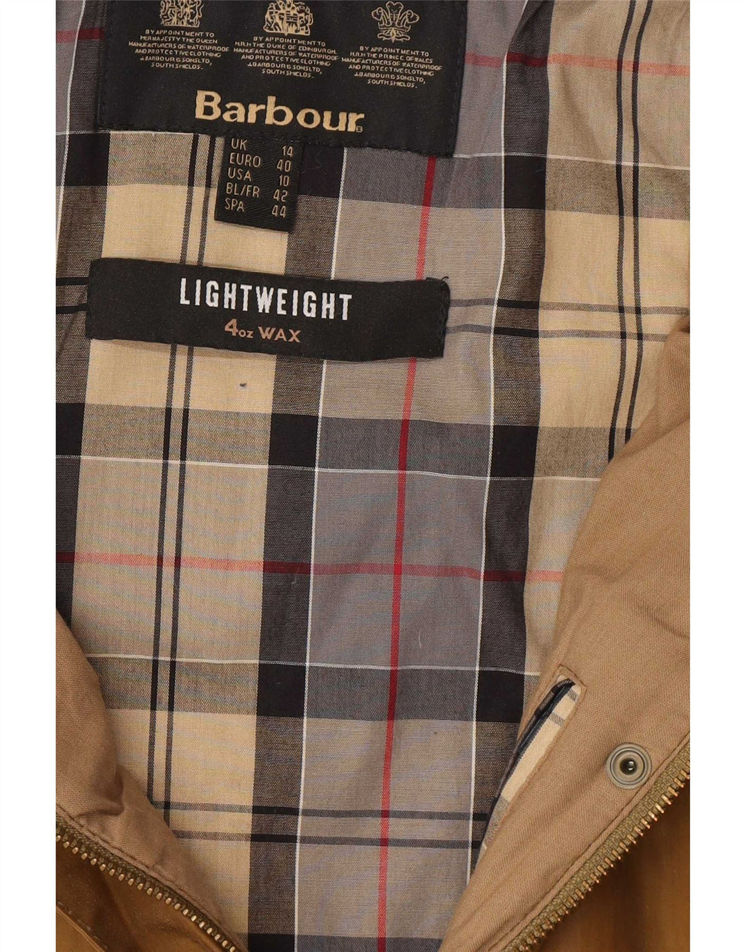 Barbour Womens Hooded Waxed Cotton Jacket UK 14 Large Brown