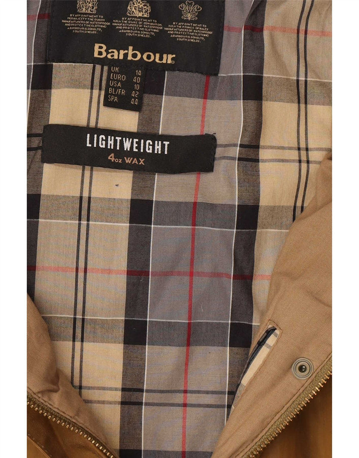 Barbour Womens Hooded Waxed Cotton Jacket UK 14 Large Brown