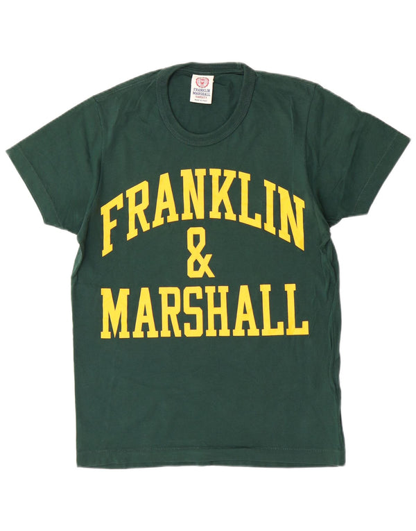 Franklin Marshall Mens Graphic T-Shirt Top Small Green Cotton