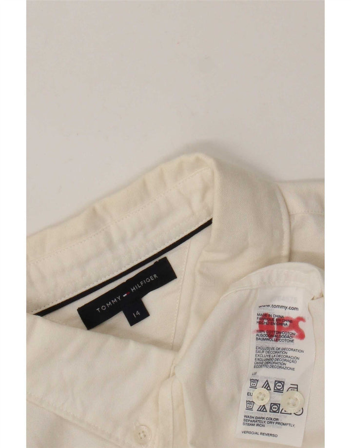 Tommy Hilfiger Boys Shirt 13-14 Years Off White Cotton