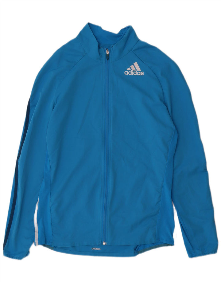 Adidas Mens Adizero Tracksuit Top Jacket Large Blue Polyester