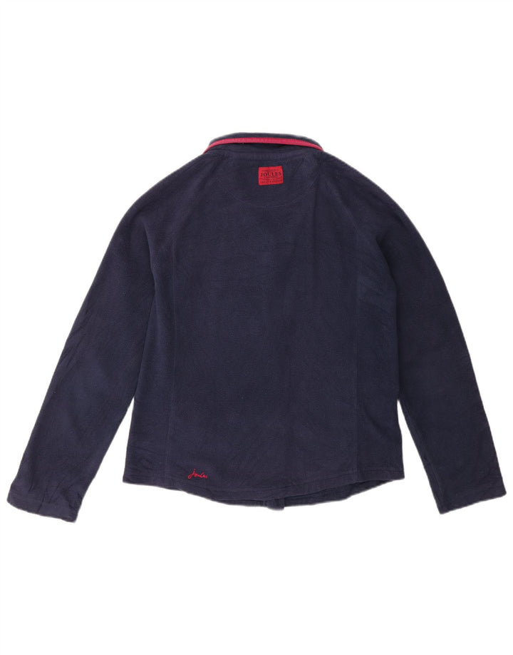 JOULES Womens Fleece Jacket UK 6 XS Navy Blue Polyester
