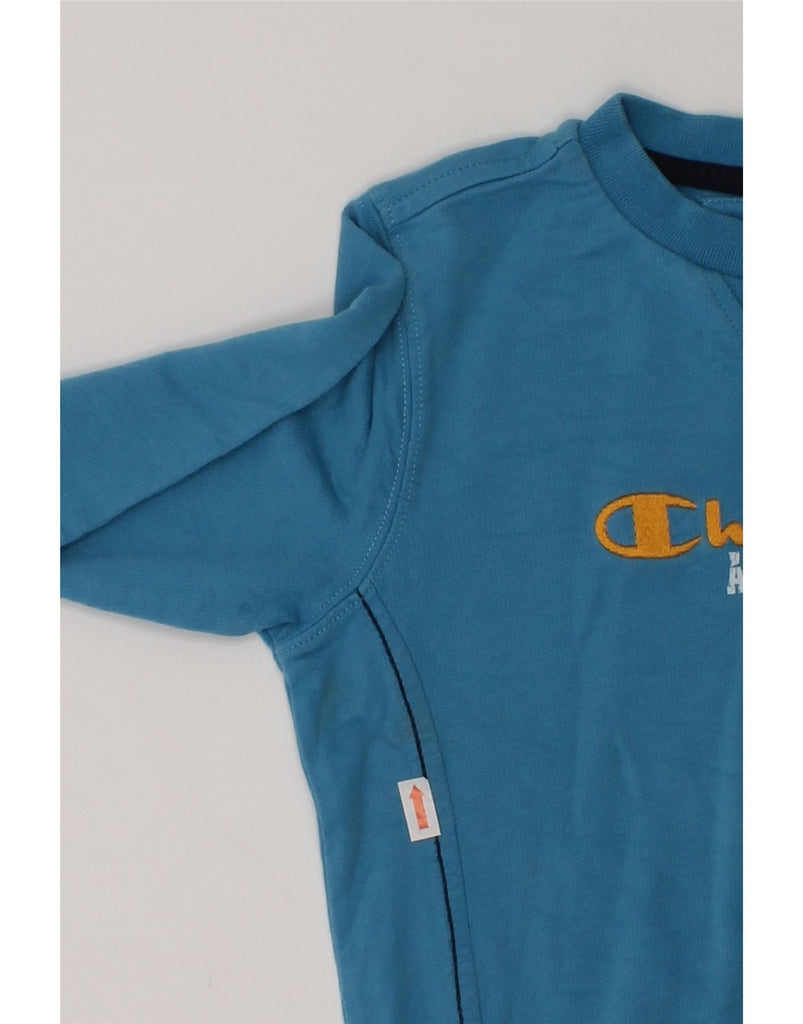 CHAMPION Boys Graphic Sweatshirt Jumper 3-4 Years 2XS  Blue Cotton | Vintage Champion | Thrift | Second-Hand Champion | Used Clothing | Messina Hembry 