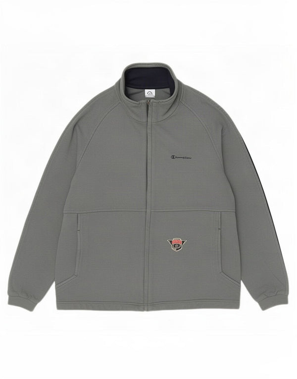 Champion Mens Tracksuit Top Jacket Large Grey Striped