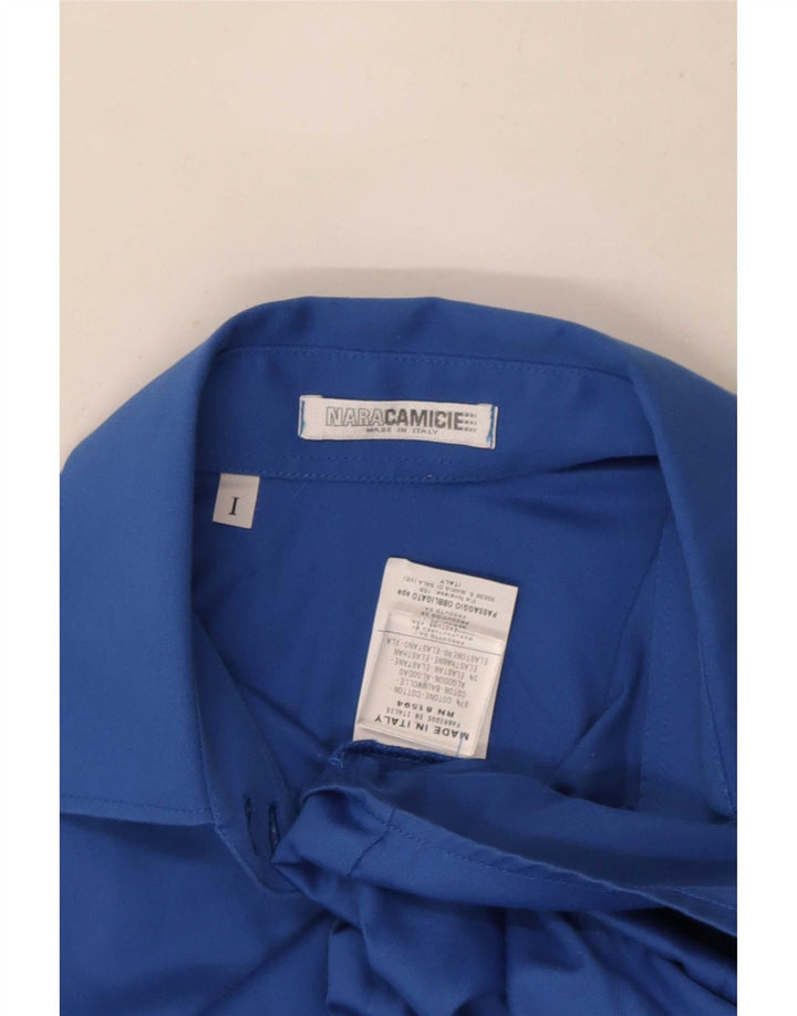 Naracamicie Womens Shirt UK 12 Medium Blue Cotton
