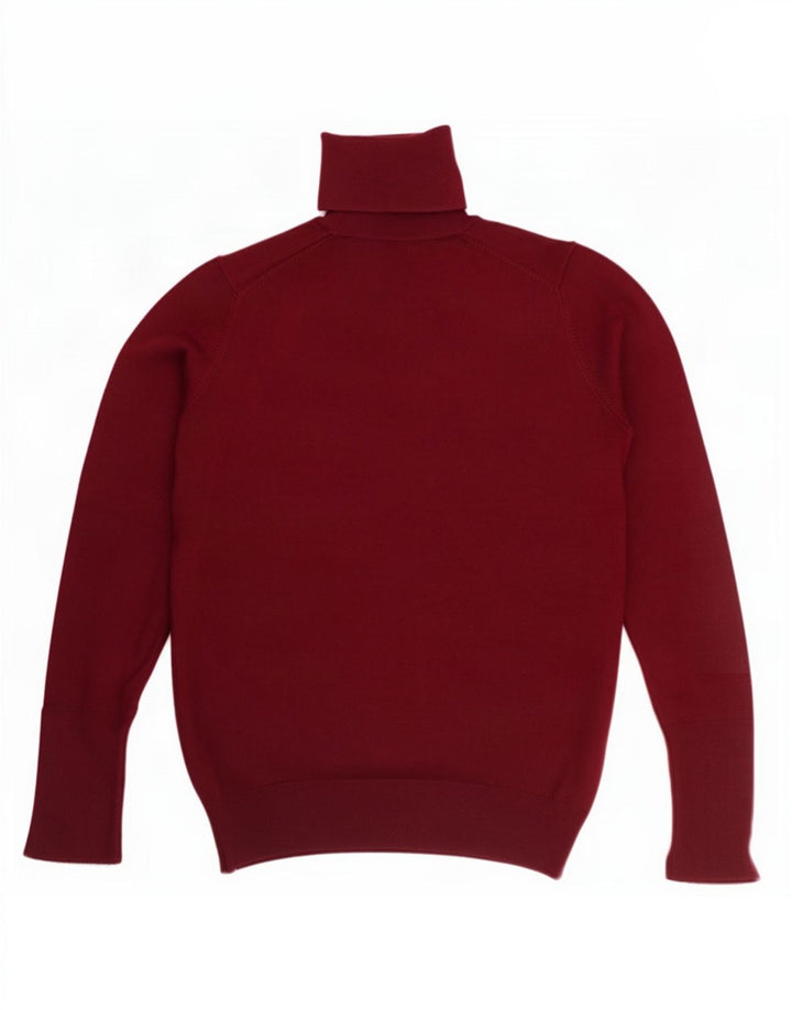 Zara Womens Roll Neck Jumper Sweater UK 12 Medium Burgundy