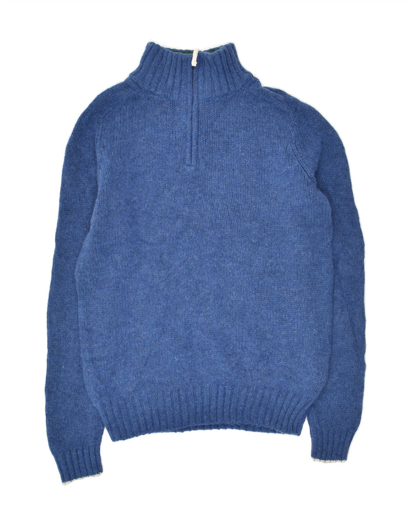 BODEN Boys Zip Neck Jumper Sweater 11-12 Years Blue Wool | Vintage Boden | Thrift | Second-Hand Boden | Used Clothing | Messina Hembry 