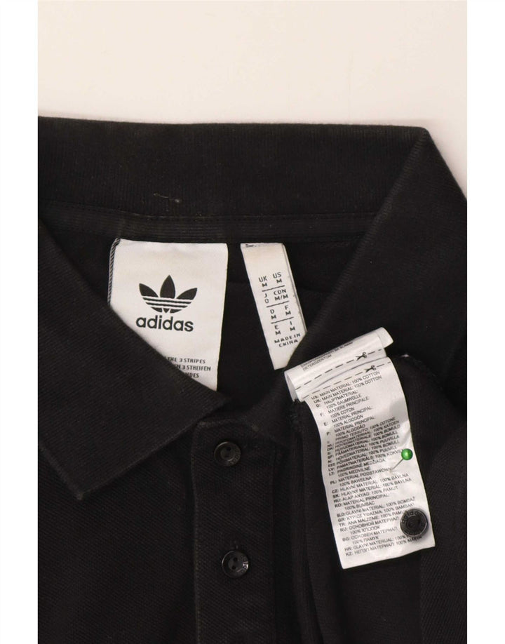Adidas Mens Polo Shirt Medium Black Cotton