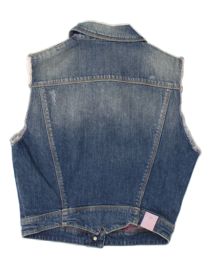GUESS Womens Denim Gilet UK 10 Small Blue Cotton | Vintage Guess | Thrift | Second-Hand Guess | Used Clothing | Messina Hembry 