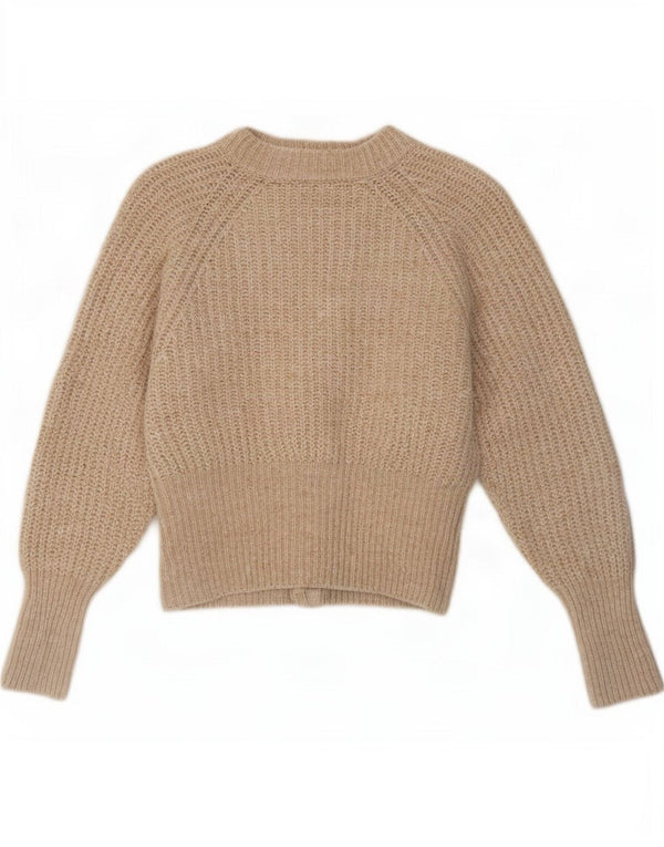 Zara Womens Cardigan Sweater UK 12 Medium Beige Polyester