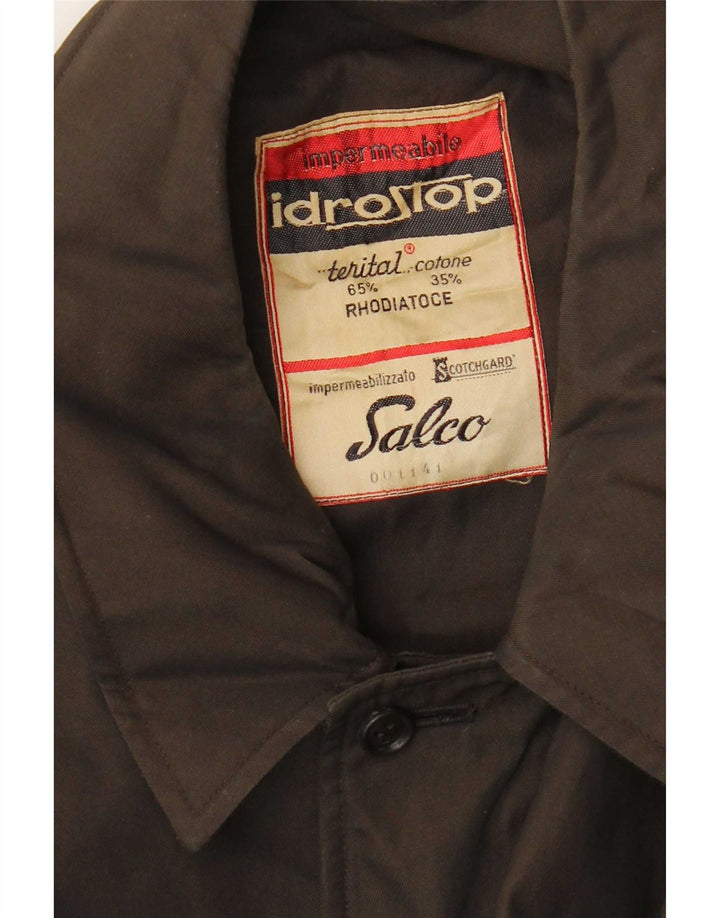 Salco Mens Overcoat UK 40 Large Brown Cotton