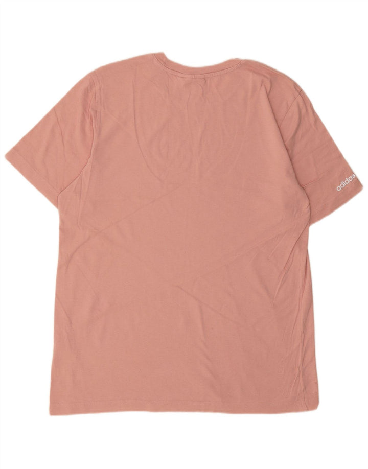 ADIDAS Mens Graphic T-Shirt Top Medium Pink Cotton