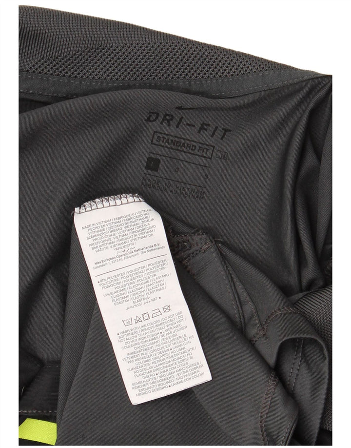 Nike Mens Dri Fit Standard Fit Polo Shirt Large Grey Colourblock Polyester