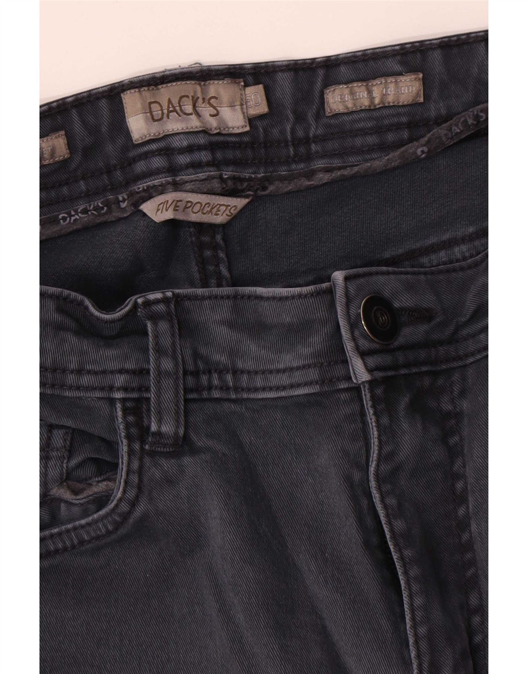 Dack's Mens Straight Jeans IT 50 Large W32 L31 Navy Blue Cotton