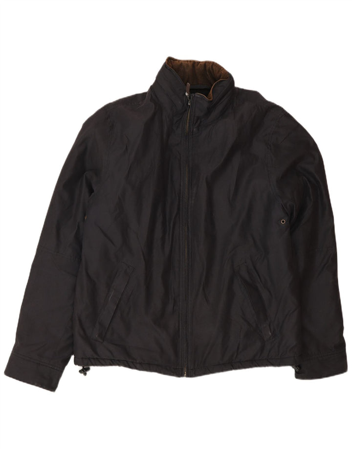 Marks & Spencer Mens Windbreaker Jacket UK 36 Small Navy Blue Polyester