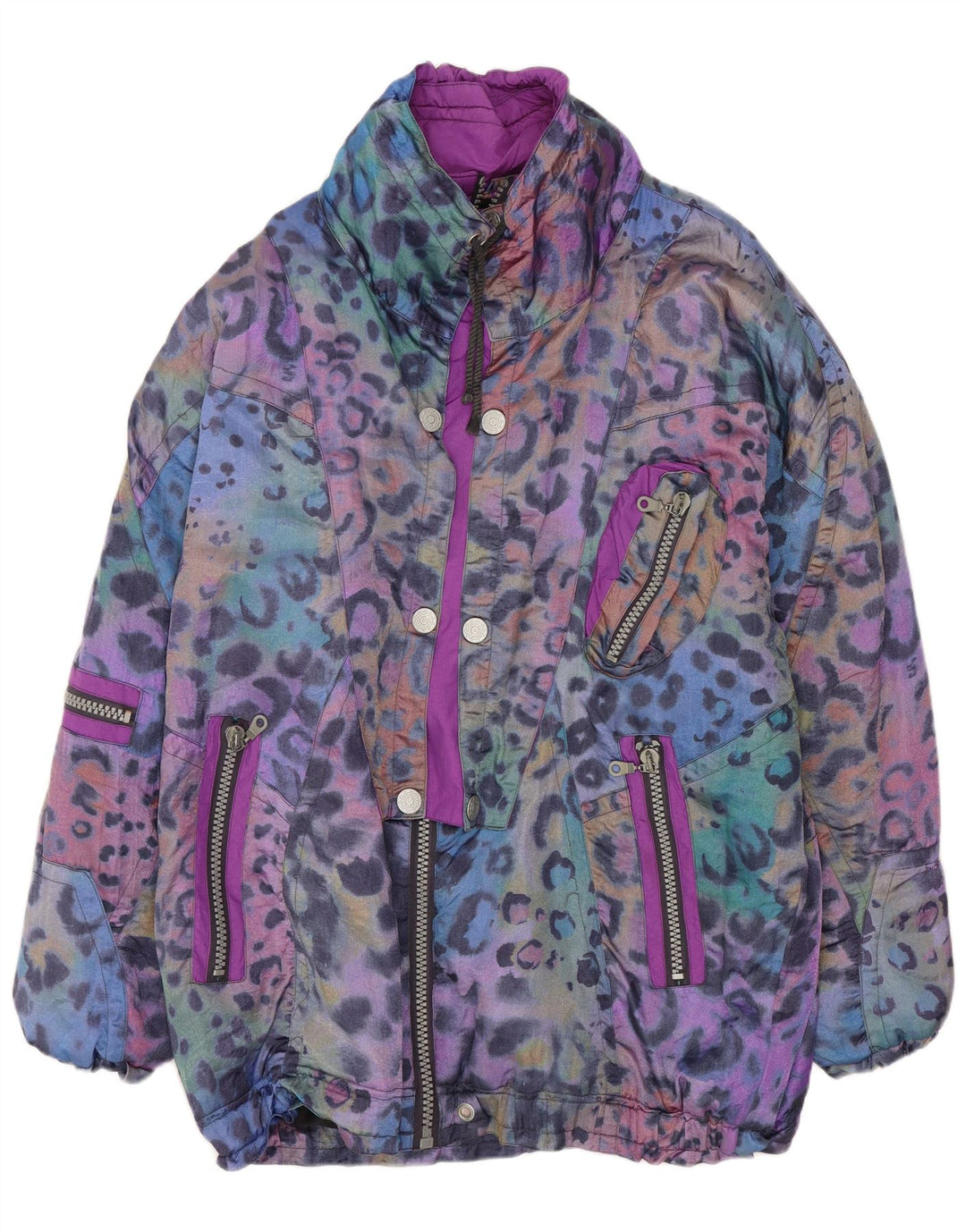 Magic Venture Womens Padded Jacket EU 36 Small Multicoloured 80s