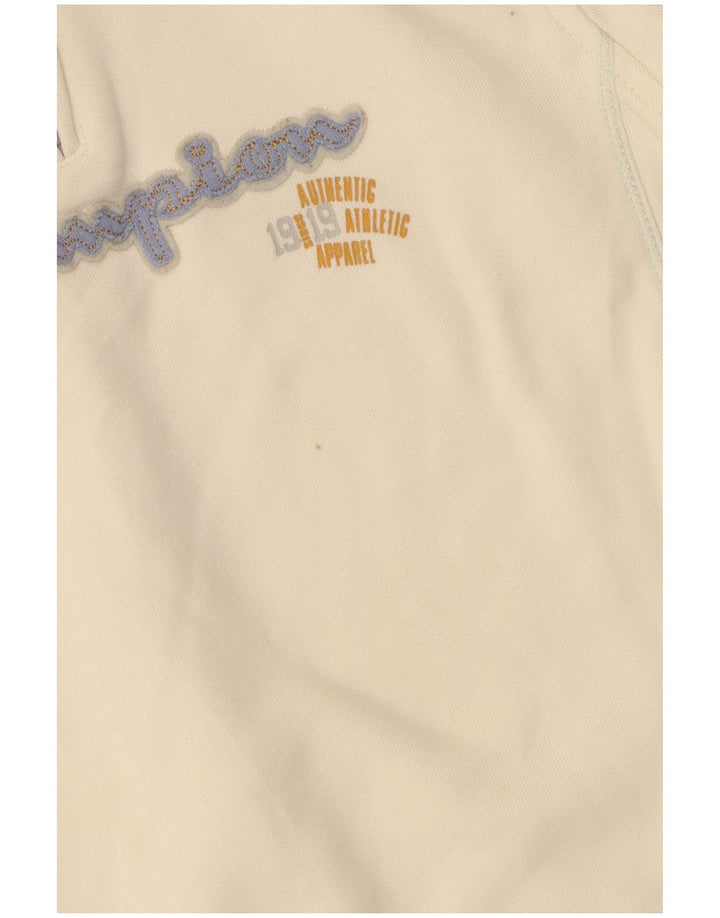 Champion Boys Graphic Sweatshirt Jumper 7-8 Years Small White Striped