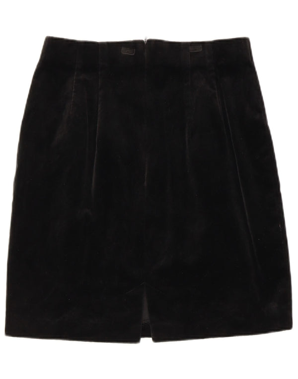 Betty Barclay Womens Velvet Pencil Skirt UK 14 Medium W28 Black Cotton