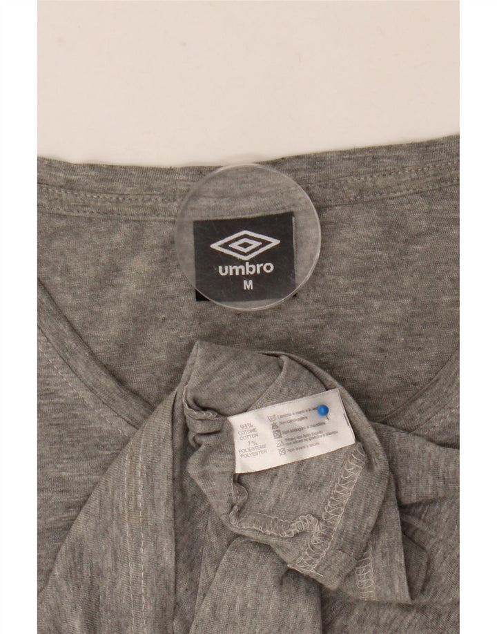 Umbro Mens Graphic T-Shirt Top Medium Grey Flecked Cotton