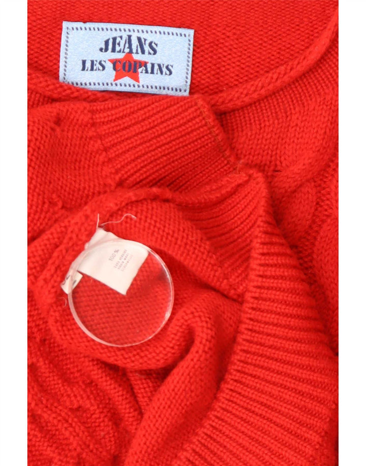 Les Copains Mens Turtle Neck Jumper Sweater IT 52 Large Red Virgin Wool