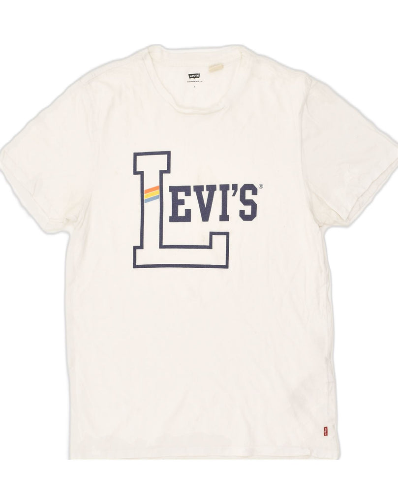 LEVI'S Mens Graphic T-Shirt Top Small White Cotton | Vintage Levi's | Thrift | Second-Hand Levi's | Used Clothing | Messina Hembry 